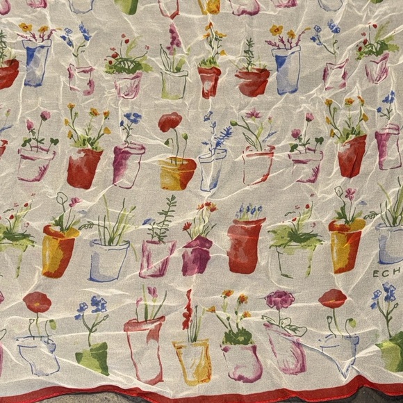 Vintage Silk Scarf Flowers in Flower Pots Gardening Theme by ECHO - Picture 11 of 12